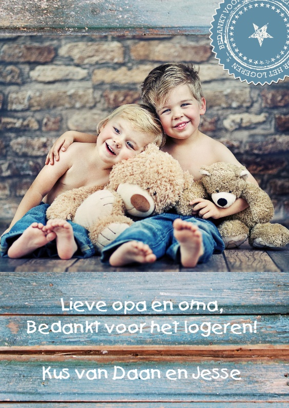 14205 Bedankt voor het logeren - Bedankkaartjes Bedankkaartjes - 14205 Bedankt voor het logeren