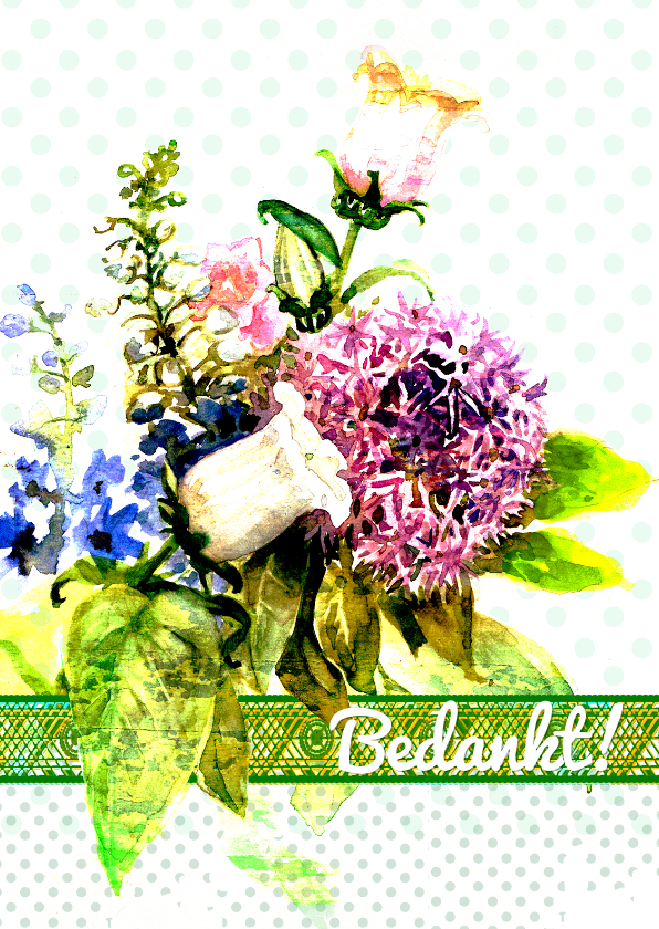 Bedankkaart, Bos bloemen - Bedankkaartjes Bedankkaartjes - Bedankkaart, Bos bloemen