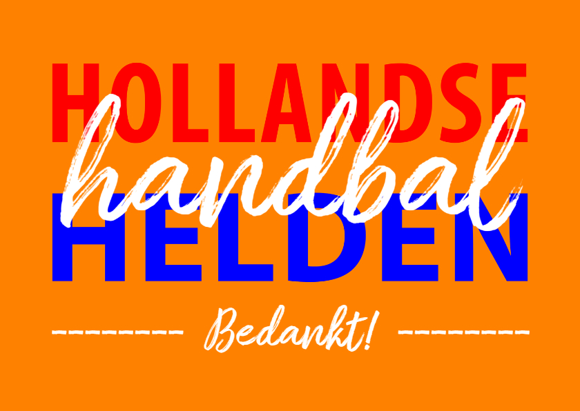 Bedankkaart handbal helden - Bedankkaartjes Bedankkaartjes - Bedankkaart handbal helden