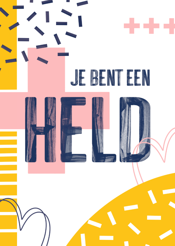 Bedankkaartjes - Bedankkaart held zorg patroontjes 
