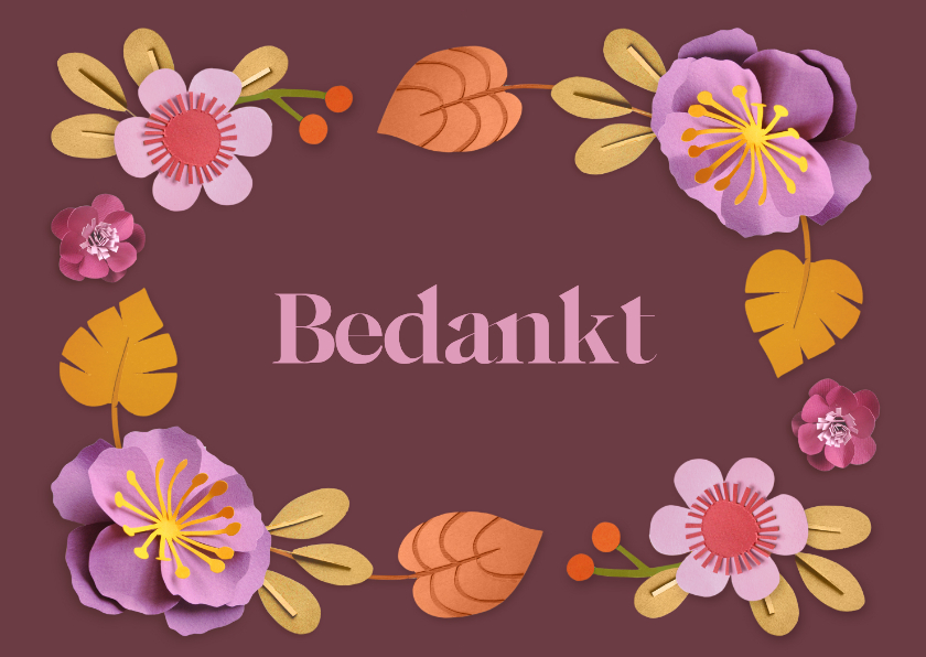 Bedankkaartjes - Bedankkaart herfstbloemen