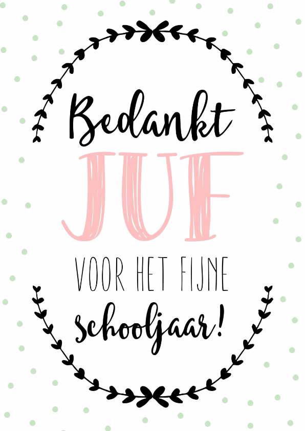 Bedankkaartjes - Bedankkaart Juf 1 - WW