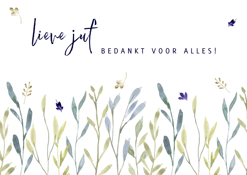 Bedankkaartjes - Bedankkaart juf twijgjes