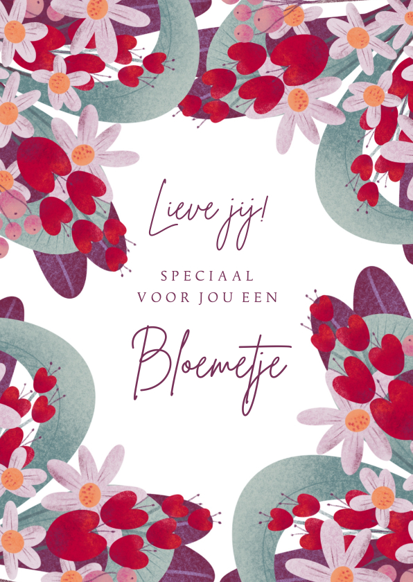 Bedankkaartjes - Bedankkaart met uitbundige bloemen