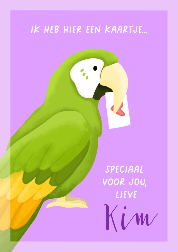 Bedankkaart papegaai met envelop - Bedankkaartjes Bedankkaartjes - Bedankkaart papegaai met envelop