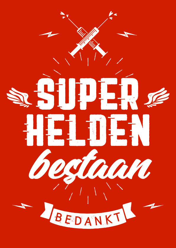 Bedankkaartjes - Bedankkaart Superhelden bestaan hulpverleners artsen stoer