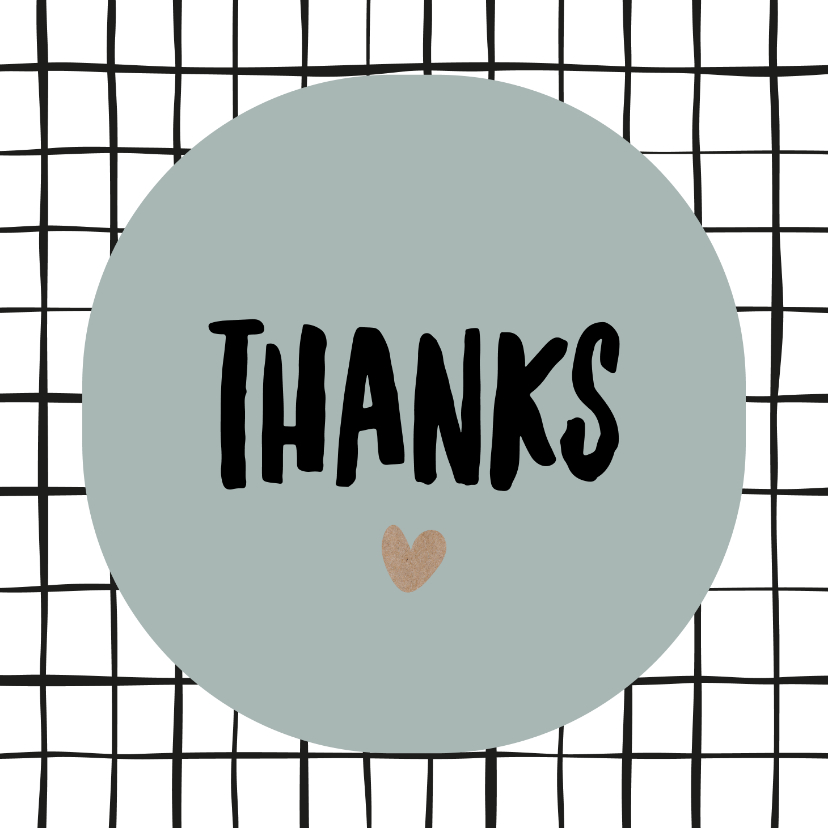 Bedankkaartjes - Bedankkaart "Thanks" grid