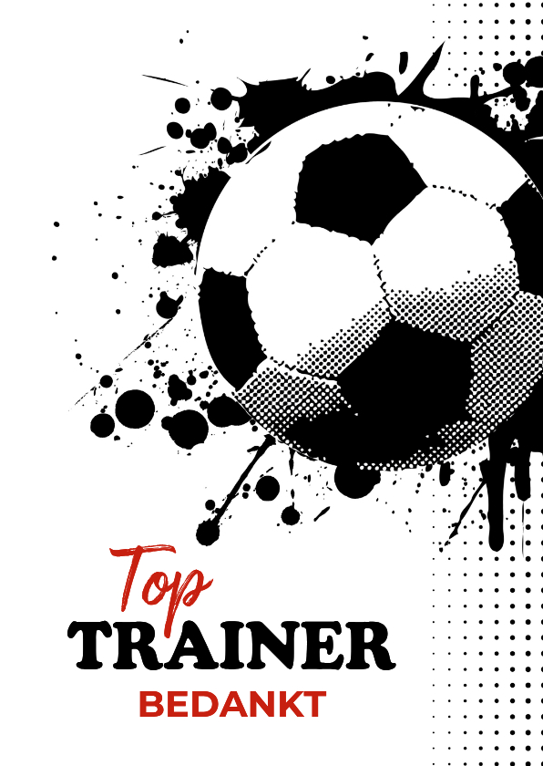 Bedankkaart voetbal top trainer bedankt - Bedankkaartjes Bedankkaartjes - Bedankkaart voetbal top trainer bedankt