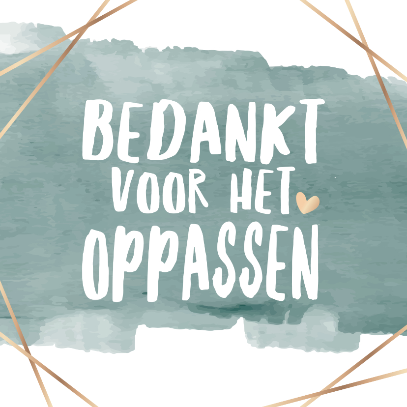 Bedankkaartjes - Bedankkaart voor het oppassen  groen