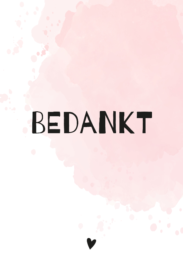 Bedankkaartjes - Bedankkaart waterverf