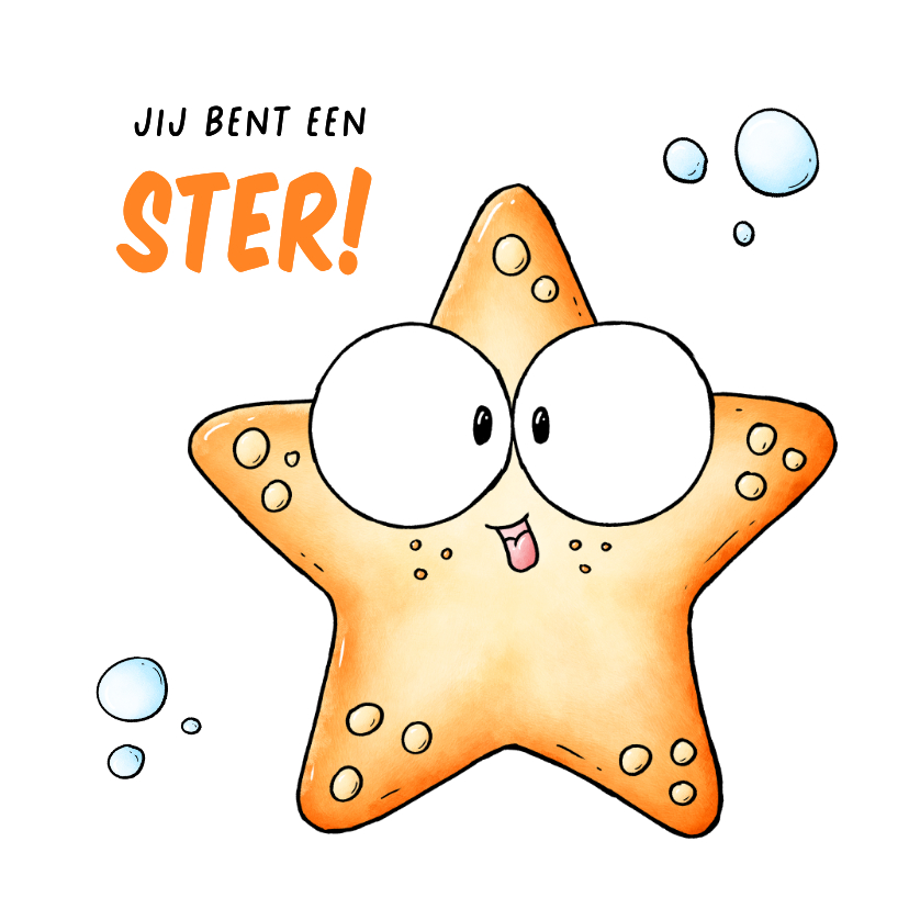 Bedankkaartjes - Bedankkaart zeester 'Jij bent een ster!'