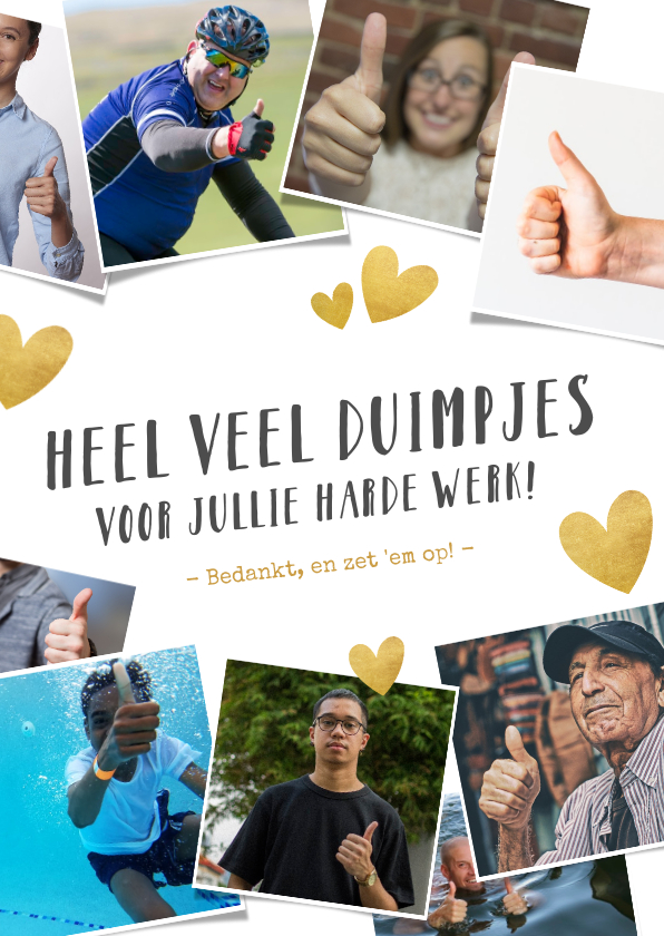 Bedankkaartjes - Bedankkaartje hulpverleners duimpjes omhoog foto's