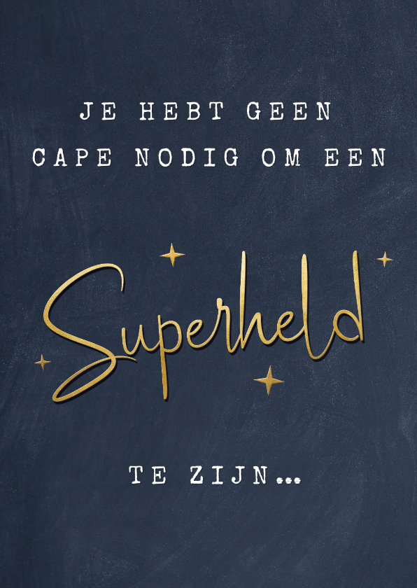 Bedankkaartjes - Bedankkaartje hulpverleners zorg - superheld zonder cape