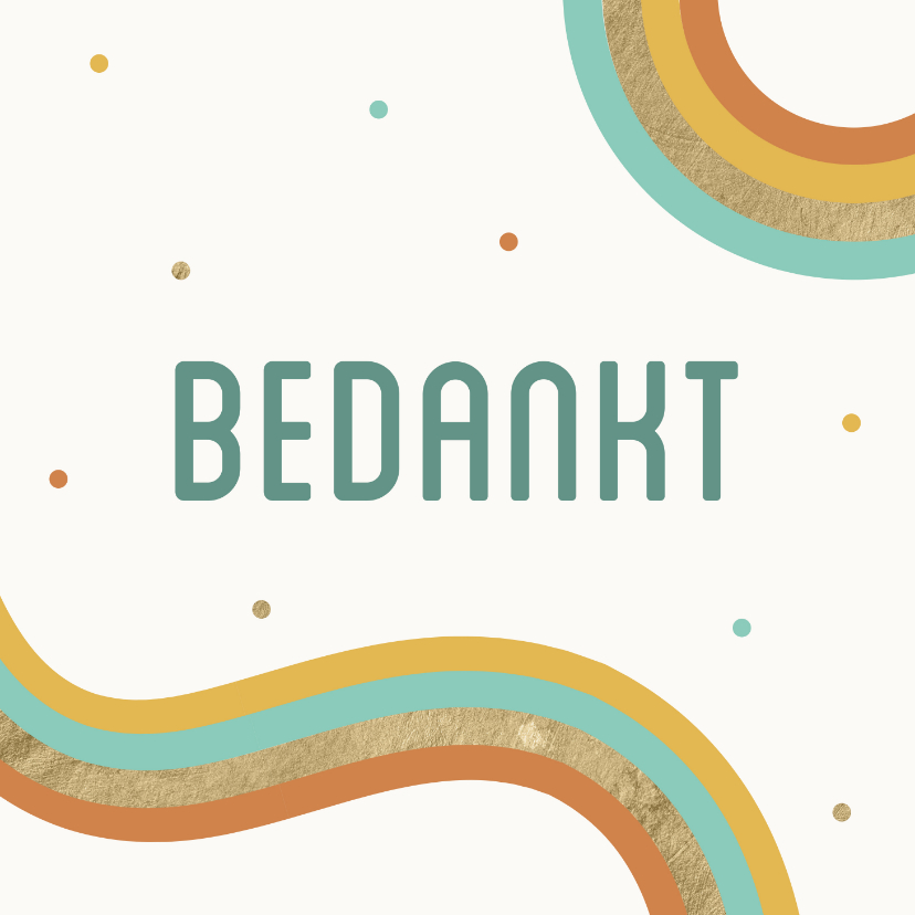 Bedankkaartje met kleurrijke lijnen - Bedankkaartjes Bedankkaartjes - Bedankkaartje met kleurrijke lijnen
