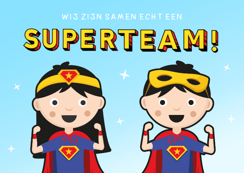 Bedankkaartjes - Bedankkaartje superhelden - wij zijn een superteam!