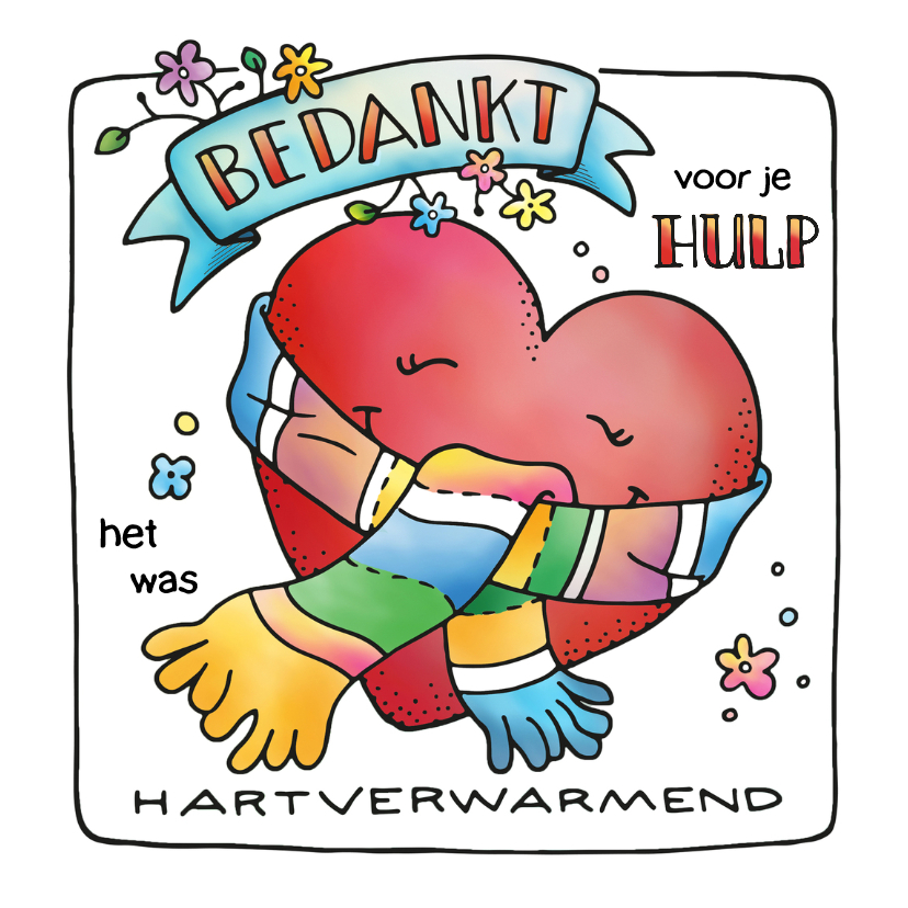 Bedankt hartverwarmend hart - Bedankkaartjes Bedankkaartjes - Bedankt hartverwarmend hart
