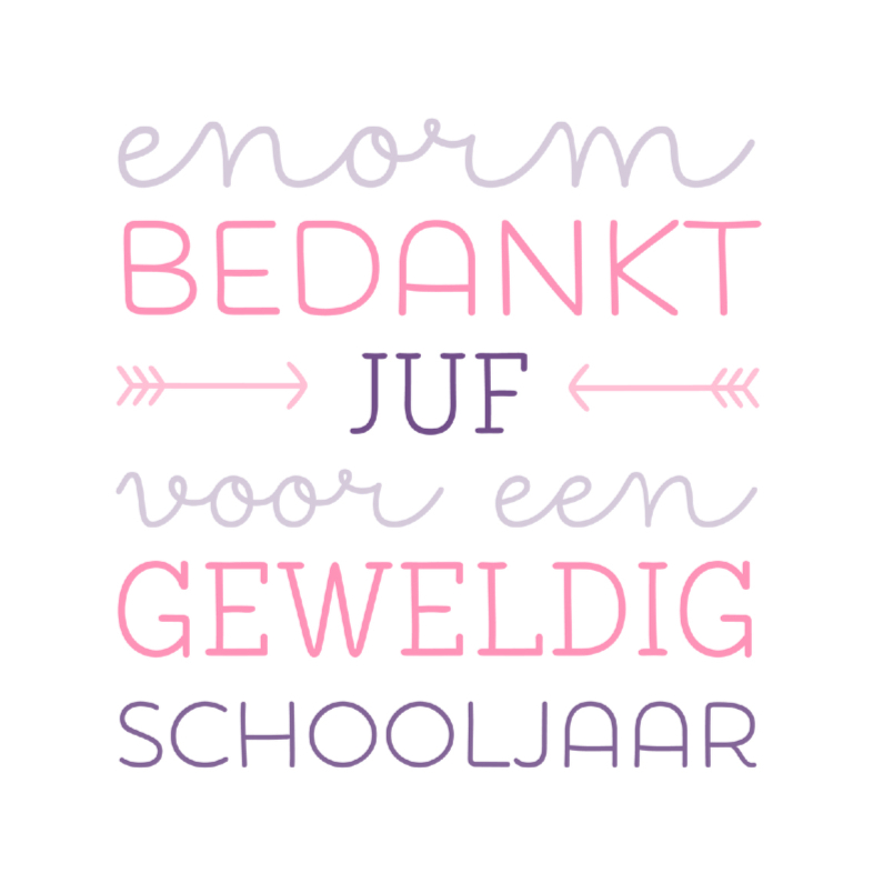 Bedankt juf geweldig - Bedankkaartjes Bedankkaartjes - Bedankt juf geweldig