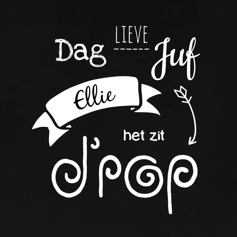 Bedankt juf meester schoolbord lettering - Bedankkaartjes Bedankkaartjes - Bedankt juf meester schoolbord lettering