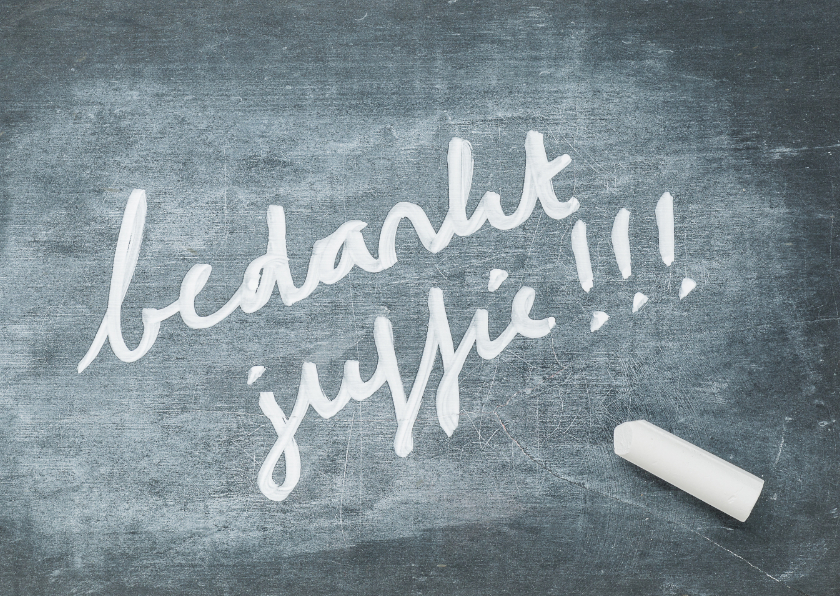 Bedankt juffie - op schoolbord - Bedankkaartjes Bedankkaartjes - Bedankt juffie - op schoolbord