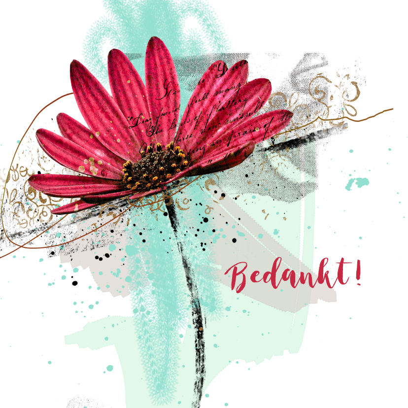 Bedankkaartjes - Bedankt Magenta Gerbera