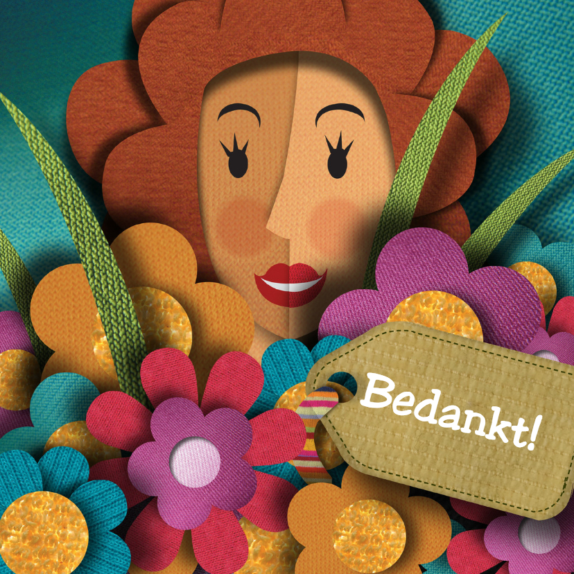 Bedanktkaart - Bloemen - Bedankkaartjes Bedankkaartjes - Bedanktkaart - Bloemen