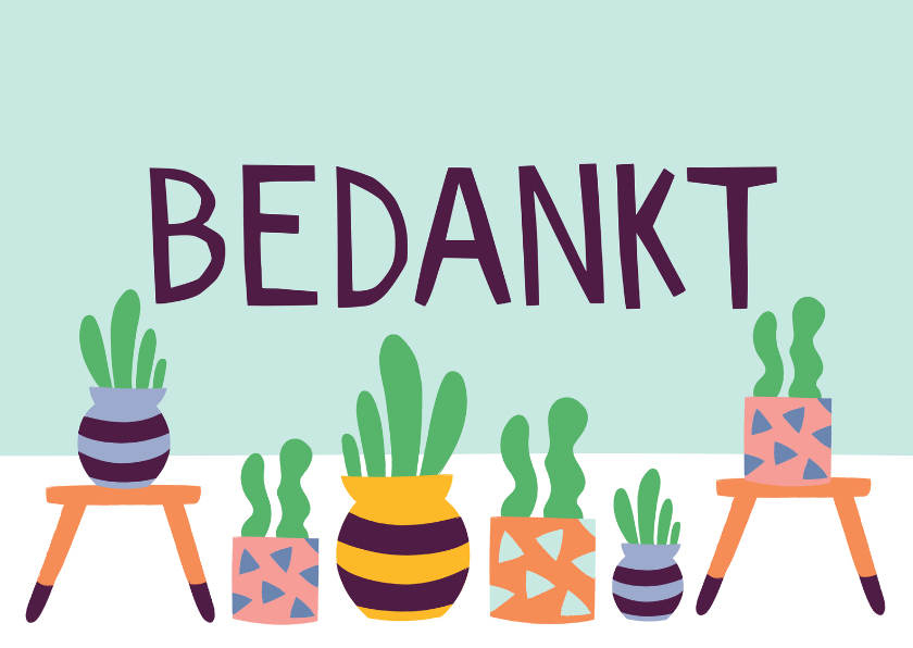 Bedankkaartjes - Bedanktkaart cactus vetplanten