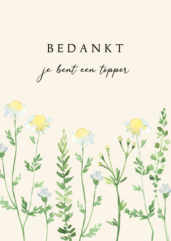 Bedankkaartjes - Bedanktkaart veldbloemen