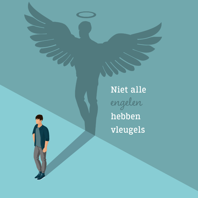 Bedanktkaartje: voor een engel zonder vleugels - Bedankkaartjes Bedankkaartjes - Bedanktkaartje: voor een engel zonder vleugels