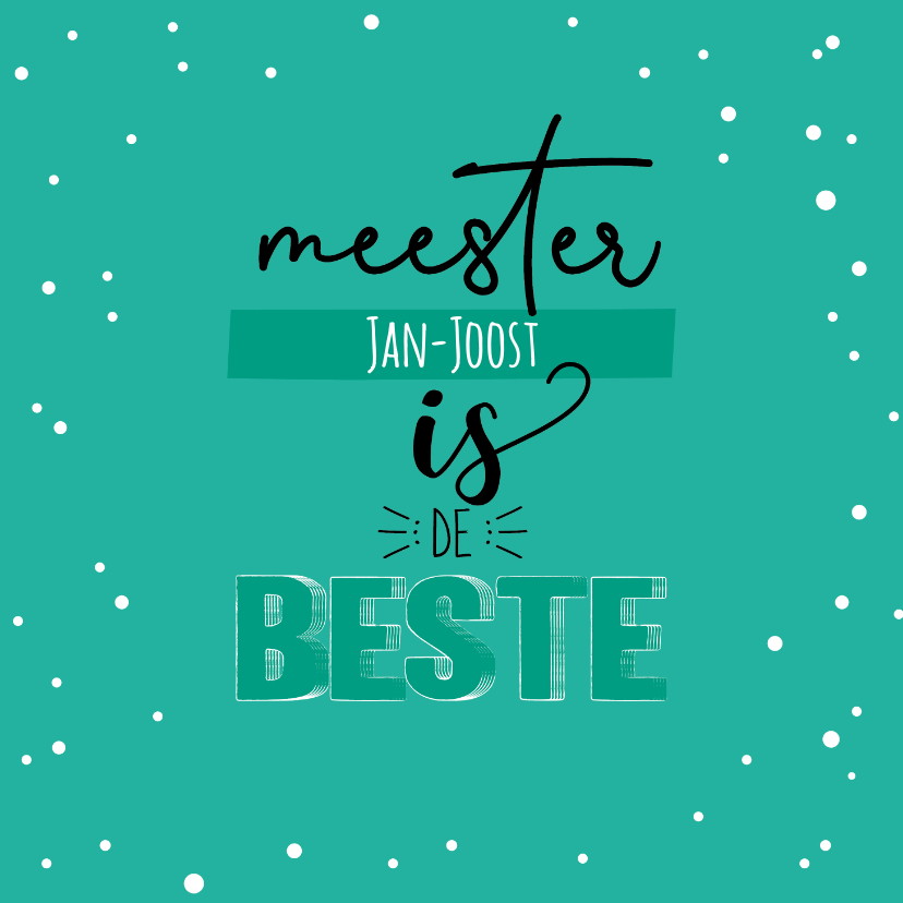 Bedankkaartjes - De meester is de beste!