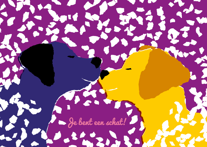 KNGF bedankkaart met twee liefdevolle hondjes - Bedankkaartjes Bedankkaartjes - KNGF bedankkaart met twee liefdevolle hondjes