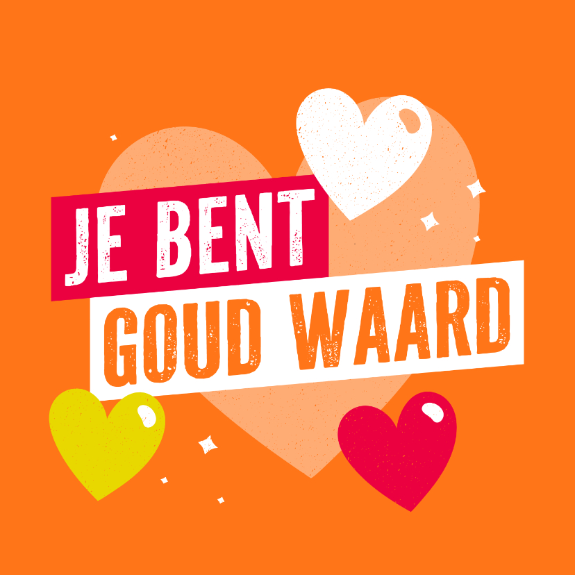 Nierstichting bedankkaartje jij bent goud waard met hartjes - Bedankkaartjes Bedankkaartjes - Nierstichting bedankkaartje jij bent goud waard met hartjes