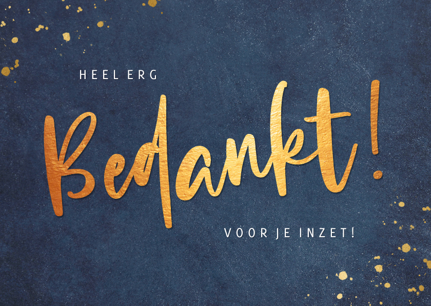 Stijlvolle zakelijk bedankkaartje voor medewerkers met goud - Bedankkaartjes Bedankkaartjes - Stijlvolle zakelijk bedankkaartje voor medewerkers met goud