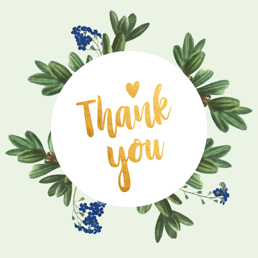 Bedankkaartjes - Thank you - botanische bedankkaart