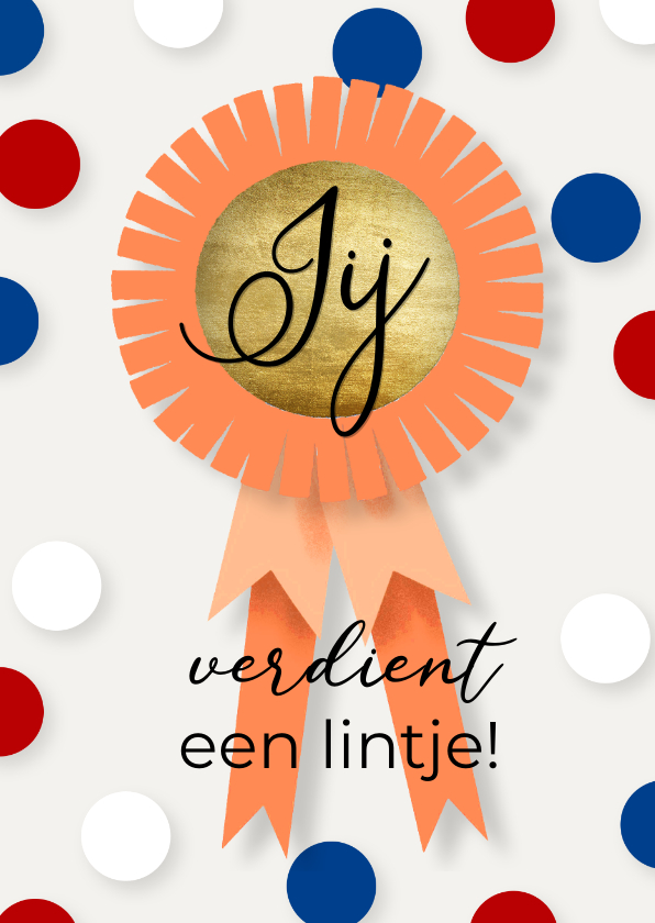 Bedankkaartjes - Wie verdient een lintje met confetti