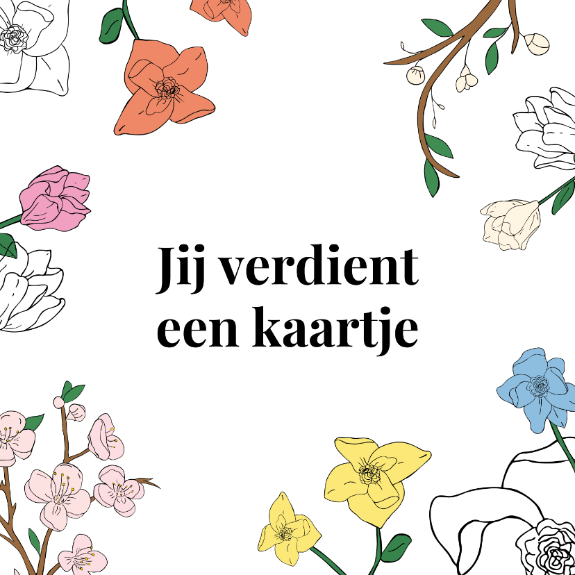 Bedankkaartjes - Wie zet jij in bloei, met deze vrolijke kaart