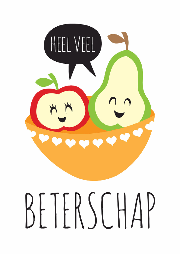 Beterschapskaarten - Beterschap appel peer lief