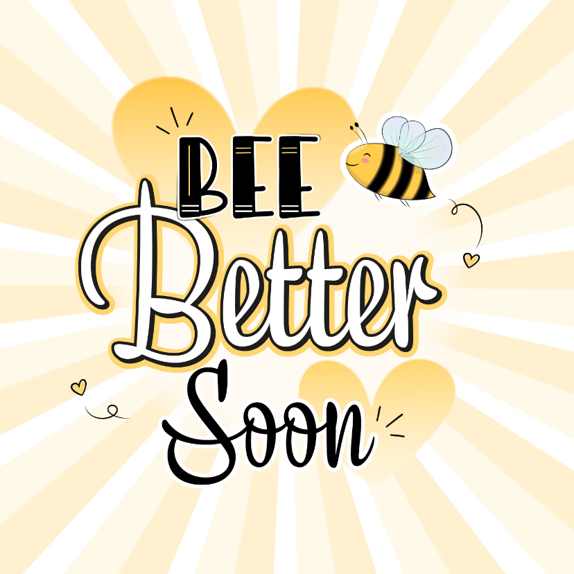 Beterschapskaarten - Beterschap bee better handlettering illustratie zonnestralen