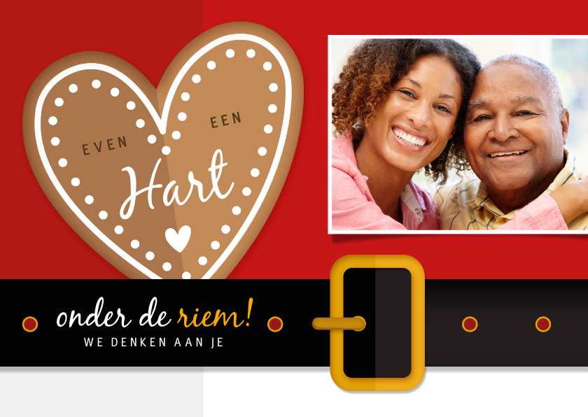 Beterschap - hart onder de riem kerstman met foto - Beterschapskaarten Beterschapskaarten - Beterschap - hart onder de riem kerstman met foto