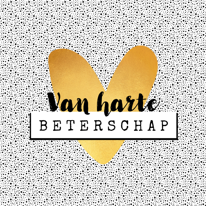 Beterschapskaarten - Beterschap kaart hip stipjes hartje