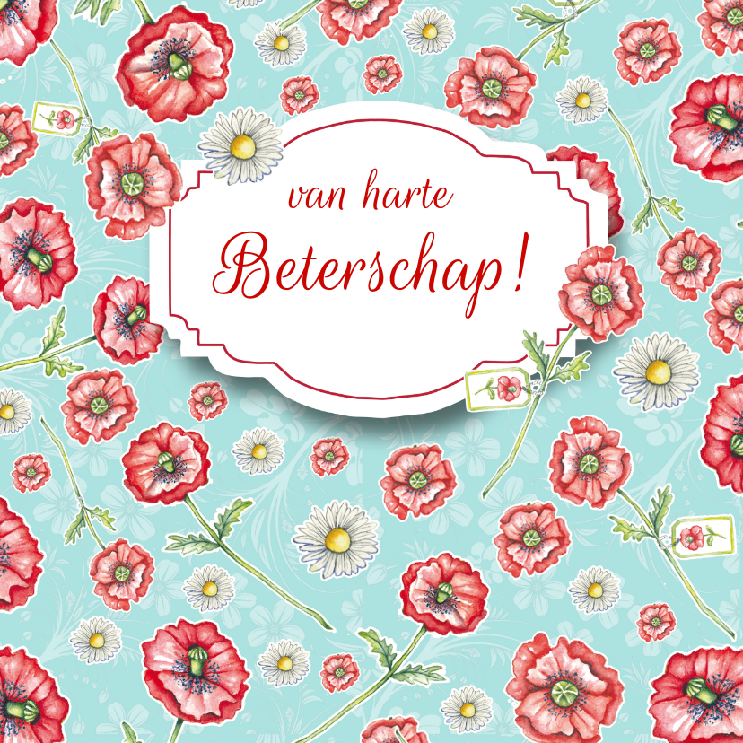 Beterschap klaprozen - Beterschapskaarten Beterschapskaarten - Beterschap klaprozen