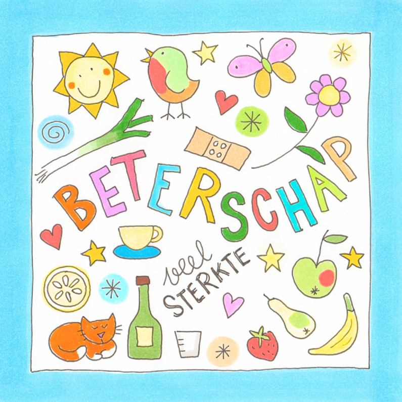 Beterschap, kleine illustraties - Beterschapskaarten Beterschapskaarten - Beterschap, kleine illustraties