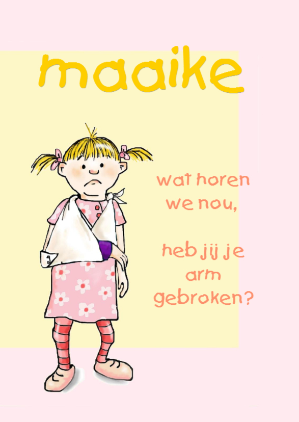 beterschap meisje gips - Beterschapskaarten Beterschapskaarten - beterschap meisje gips