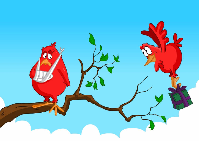 Beterschap vogeltje-JB - Beterschapskaarten Beterschapskaarten - Beterschap vogeltje-JB