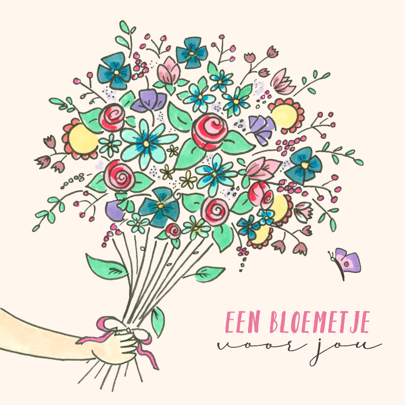 Beterschapskaarten - Beterschap vrolijk boeket bloemen