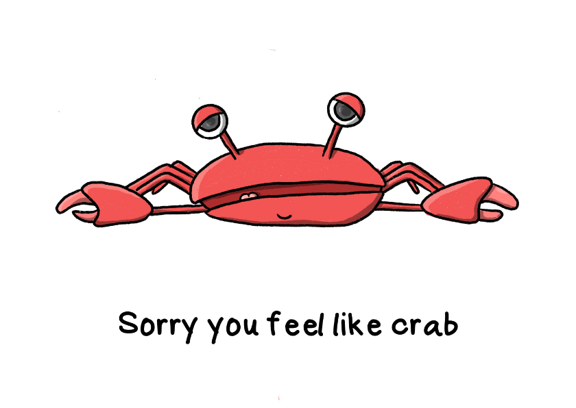 Beterschapskaarten - Beterschap you feel like crab kaart