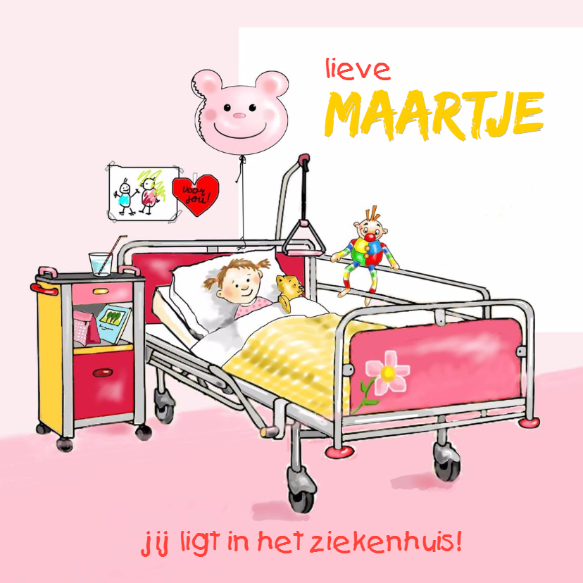 Beterschap ziekenhuis meisje - Beterschapskaarten Beterschapskaarten - Beterschap ziekenhuis meisje