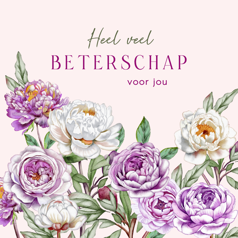 Beterschapskaarten - Beterschapkaart dubbele rozen 