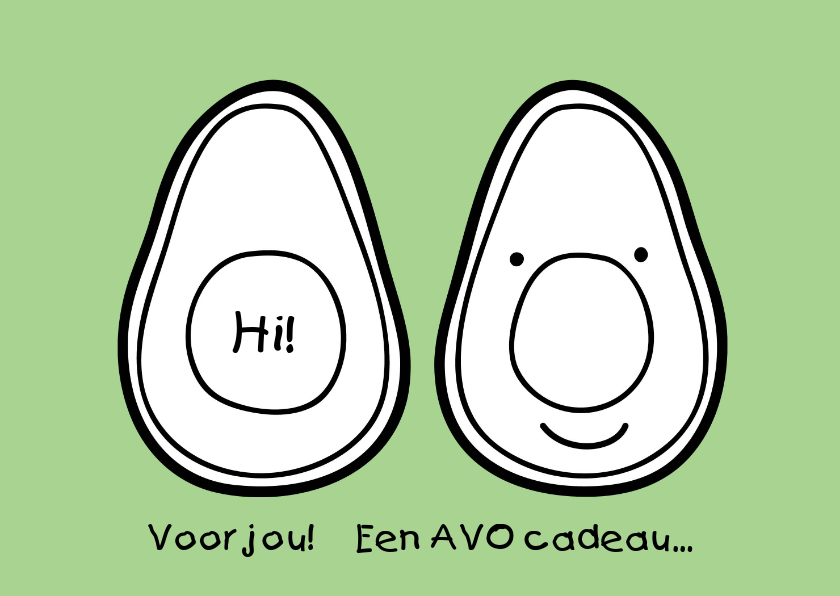 Beterschapskaart avocado tekening - Beterschapskaarten Beterschapskaarten - Beterschapskaart avocado tekening