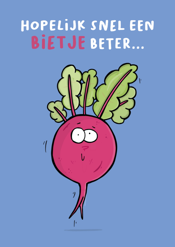 Beterschapskaarten - Beterschapskaart Bietje beter grapje