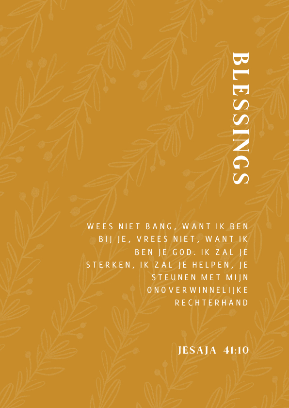 Beterschapskaarten - Beterschapskaart Blessings oker geel takjes 